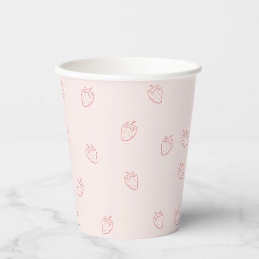 Aardbeien Minimalisme Papieren Bekers (Voorkant)