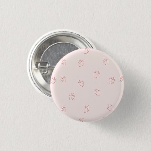 Aardbeien Minimalisme Ronde Button 3,2 Cm (Voorkant /achterkant)