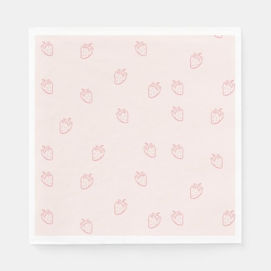 Aardbeien Minimalisme Servet (Voorkant)