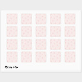 Aardbeien Minimalisme Vierkante Sticker (Vel)