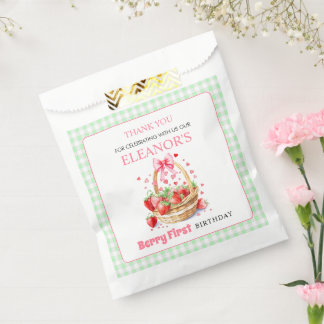 Aardbeien mint Bes Eerste Verjaardag Bedankt Bedankzakje