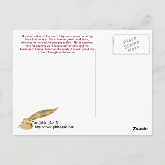 Aardbeien Moon Briefkaart (Achterkant)