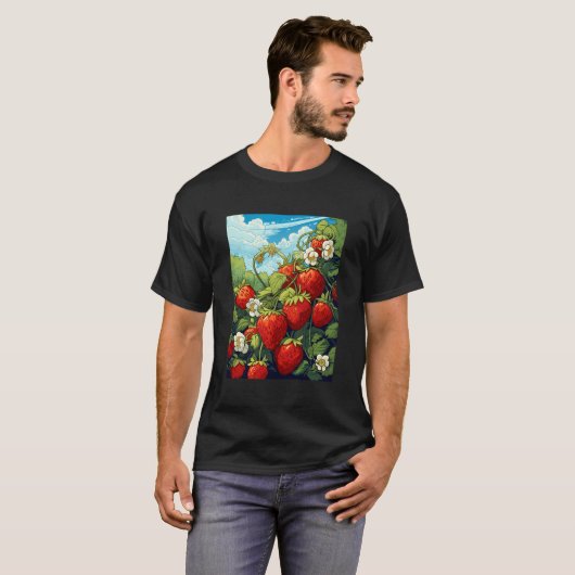 Aardbeien motief Aardbeien Planten Fr T-shirt (Voorkant volledig)