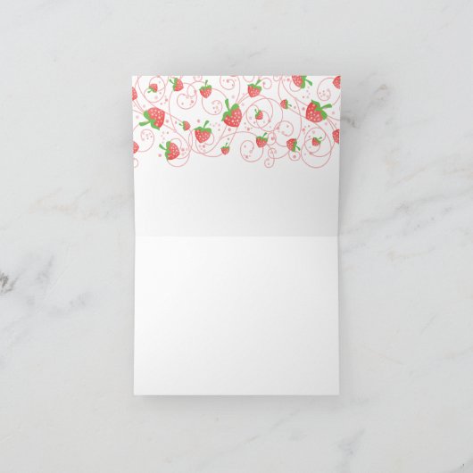 Aardbeien Notitiekaartje (Binnen)