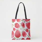 Aardbeien & Ombre Monogram + Rood & Groen Tote Bag (Voorkant)