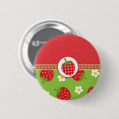 Aardbeien Ondergrens Ronde Button 5,7 Cm (Voorkant /achterkant)