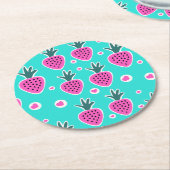 Aardbeien Onderzetter voor kunststofpapier (Gebogen)