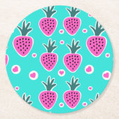 Aardbeien Onderzetter voor kunststofpapier (Voorkant)