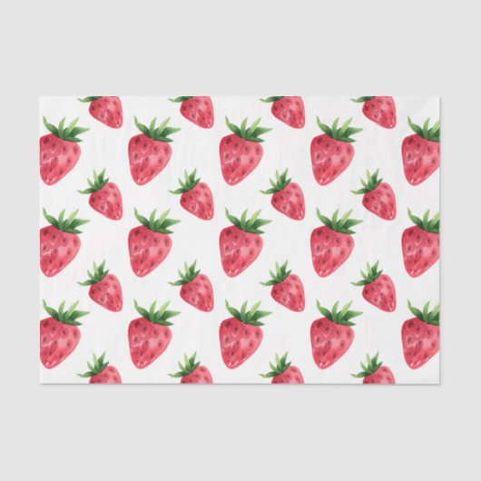 Aardbeien (ontwerp 50-reeks rood) tissuepapier (Voorkant)