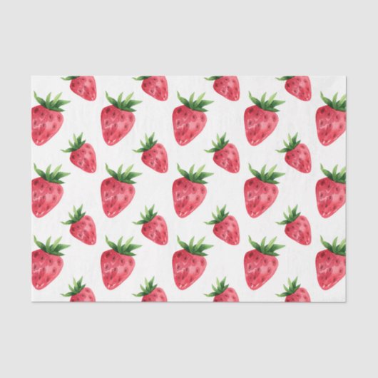Aardbeien (Ontwerp 50 Rood Serie) Tissuepapier (Voorkant)