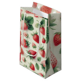 Aardbeien op Crème Waterverf Bessen Klein Cadeauzakje