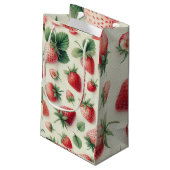 Aardbeien op Crème Waterverf Bessen Klein Cadeauzakje (Achterkant Gekanteld)