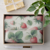 Aardbeien op Crème Waterverf Bessen Tissuepapier (Geschenk)