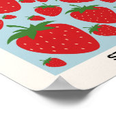 Aardbeien op de fruitmarkt Kunstblauw Poster (Hoek)