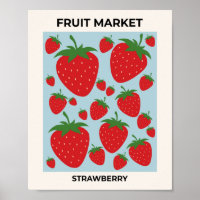 Aardbeien op de fruitmarkt Kunstblauw