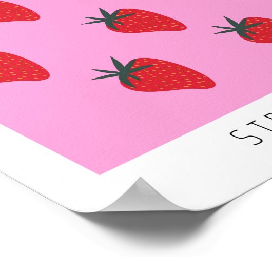 Aardbeien op de fruitmarkt poster (Hoek)