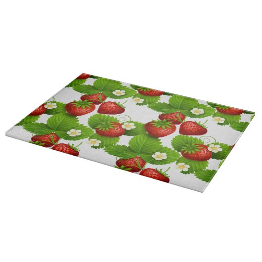 Aardbeien op de wijnstok snijplank (Hoek)