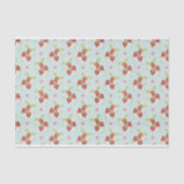 Aardbeien op een lichtblauwe achtergrond patroon tissuepapier (Voorkant)