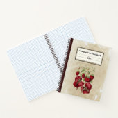  aardbeien op een oude papieren compositie notitieboek (Binnen)