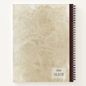  aardbeien op een oude papieren compositie notitieboek (Achterkant)