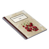 aardbeien op een oude papieren compositie notitieboek (Rechterzijde)
