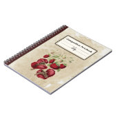 aardbeien op een oude papieren compositie notitieboek (Linkerzijde)