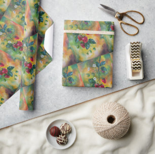 Aardbeien op een zomerse wijnstok van Alfred Fox Cadeaupapier