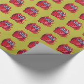 aardbeien op goudvlotten cadeaupapier (Hoek)