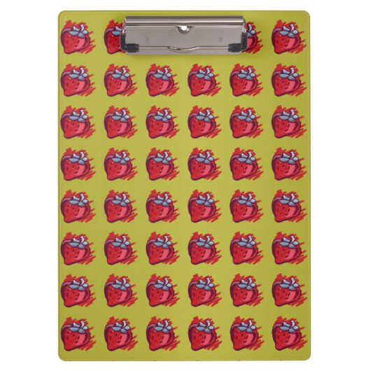 aardbeien op goudvlotten klembord (Voorkant)