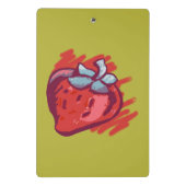 aardbeien op goudvlotten mini klembord (Achterkant)