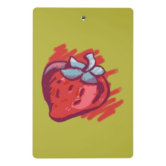 aardbeien op goudvlotten mini klembord (Achterkant)