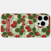 Aardbeien Op Groene Monogram Case-Mate iPhone Case (Achterkant (horizontaal))