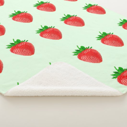 Aardbeien op groene Sherpa Deken (3/4)