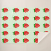 Aardbeien op groene Sherpa Deken (Voorkant (horizontaal))