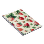 Aardbeien op Waterverf Bessen Crème Notitieboek (Rechterzijde)