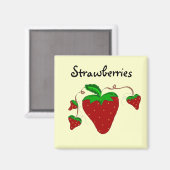 aardbeien op wijnstokken magneet (Voorkant / Achterkant)