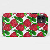 Aardbeien op wit achtergrondpatroon Case-Mate iPhone case (Achterkant (horizontaal))