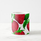 Aardbeien op wit achtergrondpatroon koffiemok (Center)
