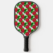 Aardbeien op wit achtergrondpatroon pickleball paddle (Achterkant)