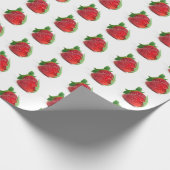 Aardbeien op wit cadeaupapier (Hoek)