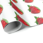 Aardbeien op wit cadeaupapier (Rol Hoek)