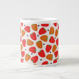 Aardbeien op wit grote koffiekop