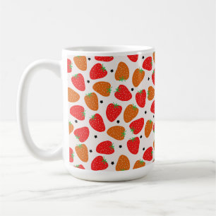 Aardbeien op wit koffiemok