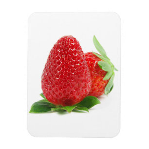 Aardbeien op wit magneet