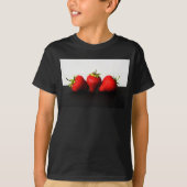 Aardbeien op wit over zwart bccnm t-shirt (Voorkant)