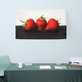 Aardbeien op wit over zwart BNRCNA Spandoek (Beurs)