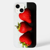 Aardbeien op wit over zwart iphcnm Case-Mate iPhone case (Achterkant)