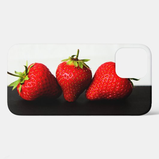 Aardbeien op wit over zwart iphcnm Case-Mate iPhone case (Achterkant (horizontaal))