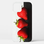 Aardbeien op wit over zwart iphcnm Case-Mate iPhone case (Achterkant)