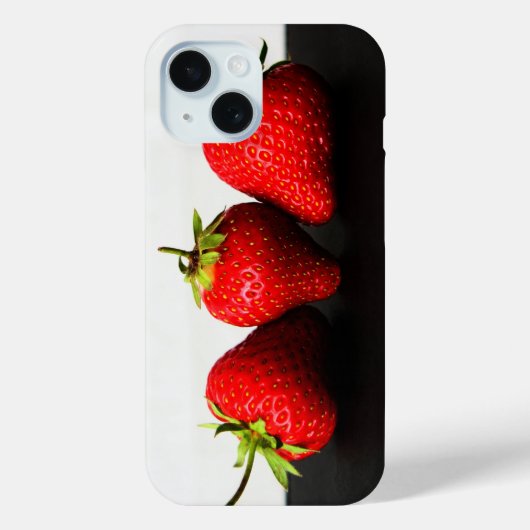 Aardbeien op wit over zwart iphcnm Case-Mate iPhone case (Achterkant)